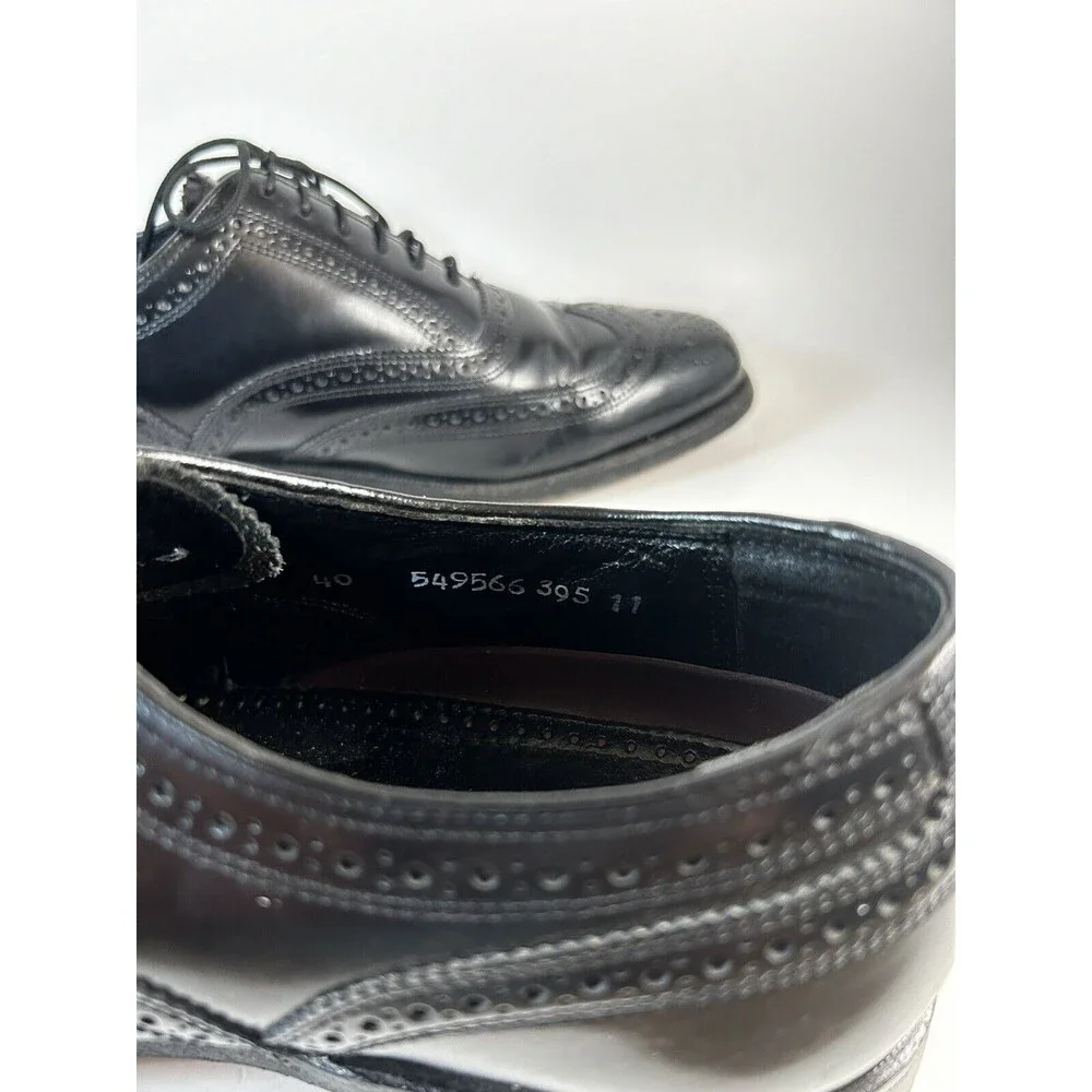 Florsheim Oxford Dress Shoes Mens Size 8D Black Lexington Wingtip Brogue 20381